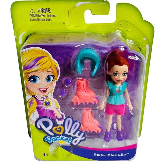 5 for $25| Polly Pocket Active Roller Chic Lila Adventure Doll w/ Skate - Picture 1 of 8